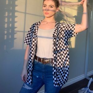 Checkered Short sleeved jacket